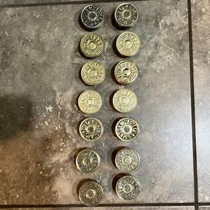 Vintage Gold Tone Round Aztec Drawer Pull Set Of 14